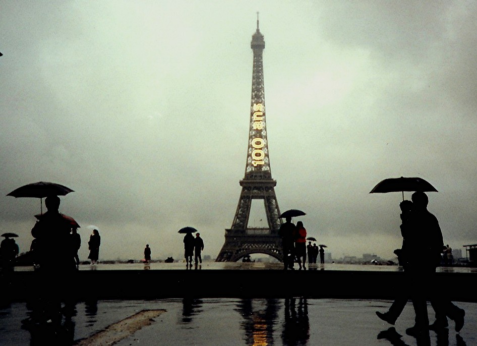 "Paris in the Rain", Eiffel Tower, rain, photograph