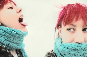 "punk girl catching snowflakes" photograph "punk girl with pink hair"