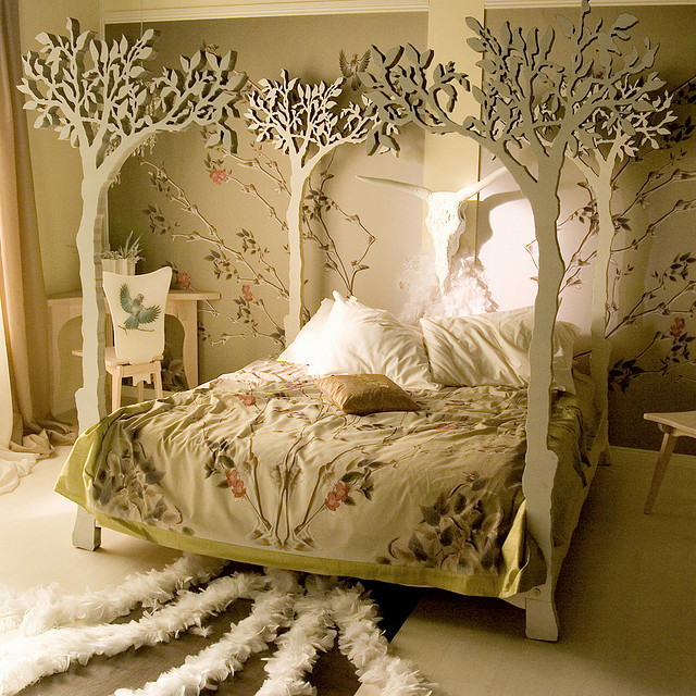 "Apple tree bed by antila design" "white tree four poster bed" photograph