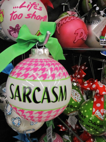 "the worst christmas ornament ever", sarcastic ornament