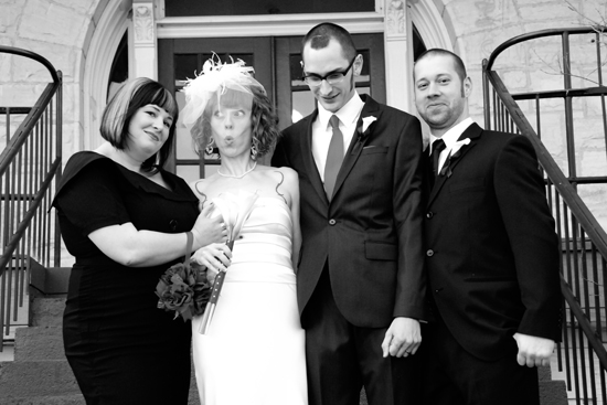 "a post-wedding grope by the maid of honor", "candid wedding party photo"
