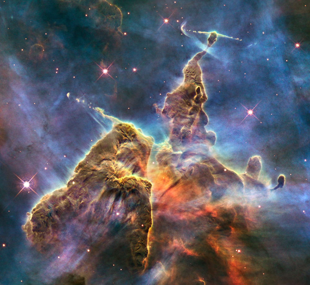 "photograph taken by the hubble telescope of the Mystic Mountain"