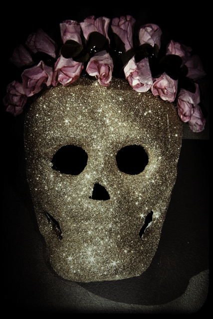 "disco ball inspired dia de los muertos/halloween skull by Alli Woods Frederick"