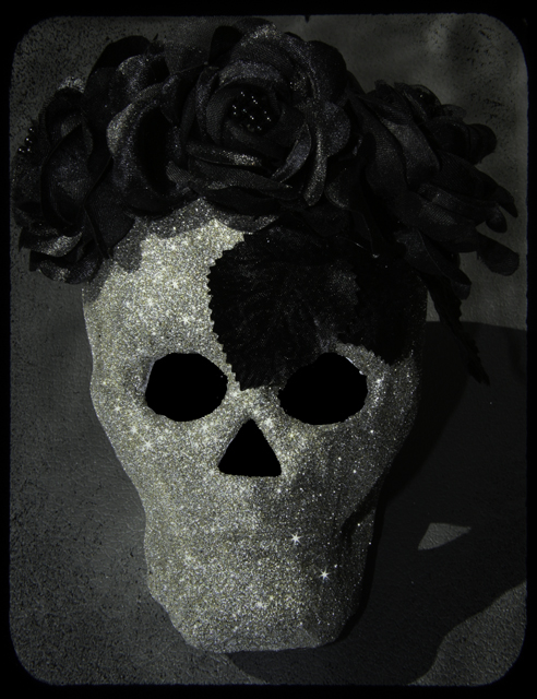 "disco ball inspired dia de los muertos/halloween skull by Alli Woods Frederick"