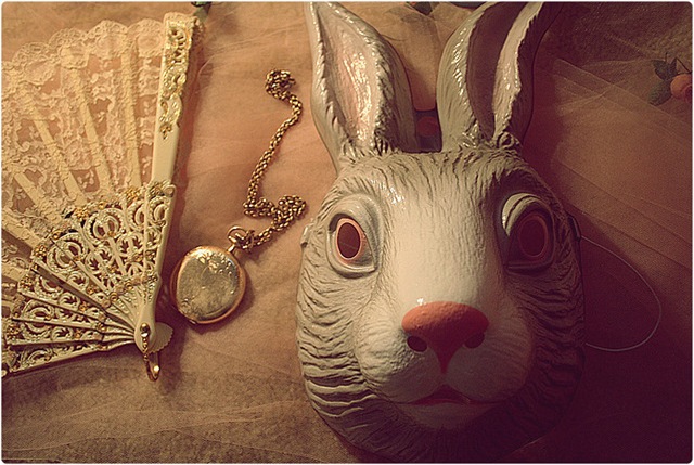 antique thrift store finds rabbit mask